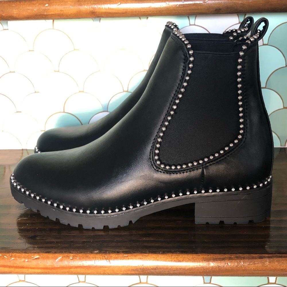 Black Studded Chelsea Boots.
